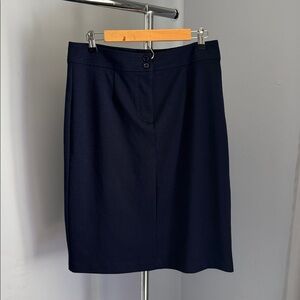 Linea by Louis Dell'Olio Navy Ponte Pencil Skirt